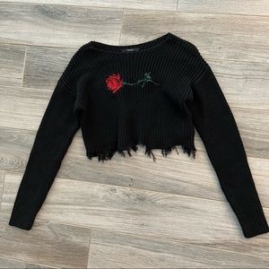 Black Cropped Sweater